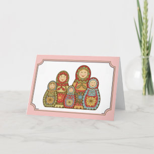 Babushka Greeting Card - "Lycklig smiles" Kort