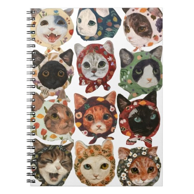Babushka Kitten Art Skriv ut Anteckningsbok (Framsidan)