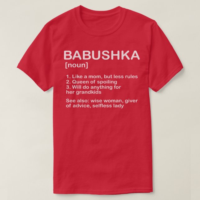 Babushka Noun Granny Grandmor Mor Russian Gr T Shirt (Design framsida)