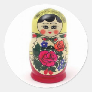babushka runt klistermärke