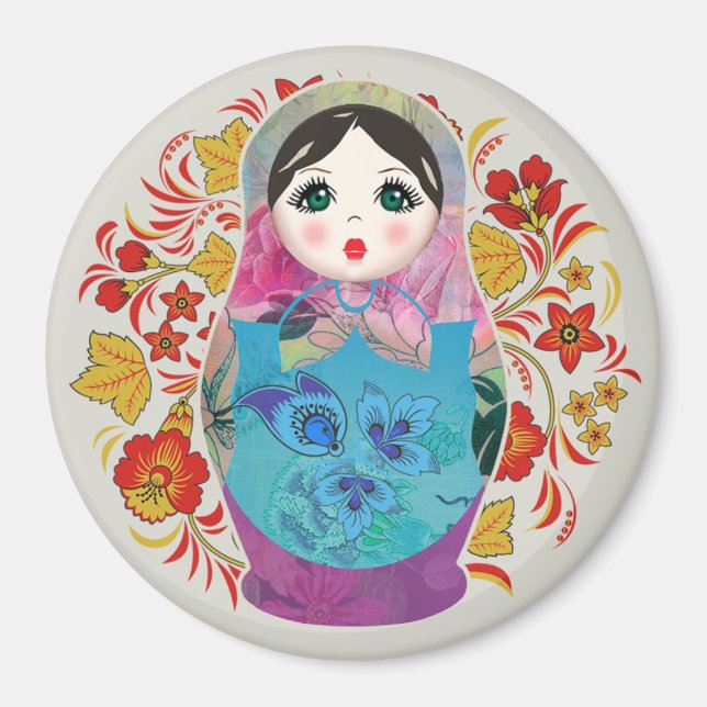 Babushka Russian Nests Dolls, Large Magnet (Framsidan)