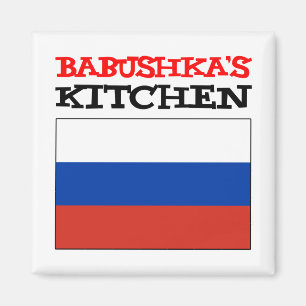 Babushka's Kitchen Russian Flagga Magnet