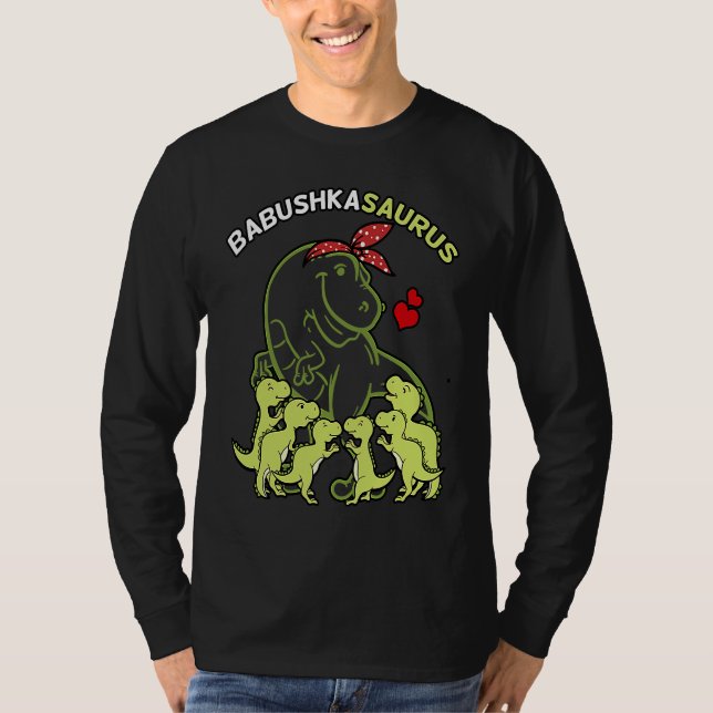 Babushkasaurus Babushka 6 Kids Dinosaur Mother's D T Shirt (Framsida)