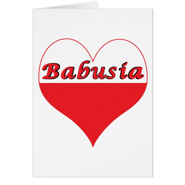 Babusia polska Heart Hälsningskort (Framsidan)