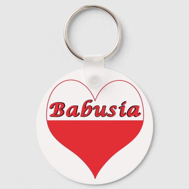 Babusia polska Heart Nyckelring (Framsida)