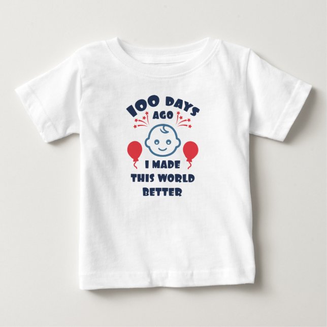 Baby 100 Days Firande |100 dagars babystövel T Shirt (Framsida)