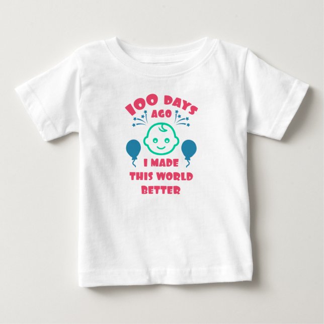 Baby 100 Days Firande |100 dagars babystövel T Shirt (Framsida)