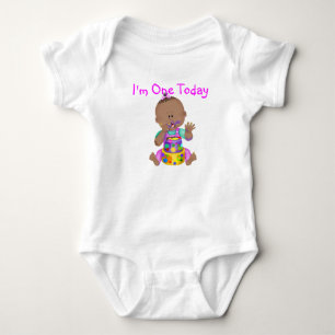 Baby 1:a födelsedag afrikansk amerikansk GIRL Tshi T Shirt