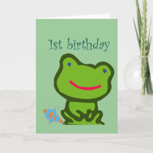Baby 1:a födelsedag Frog Kort