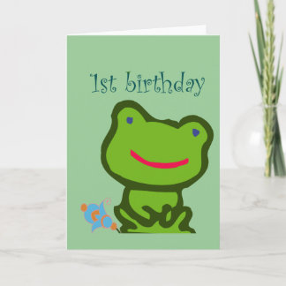 Baby 1:a födelsedag Frog Kort