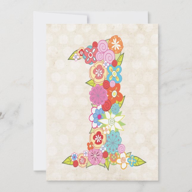 Baby 1:a födelsedag Party 1 Anpassningsbar Inbjudningar (Framsida)