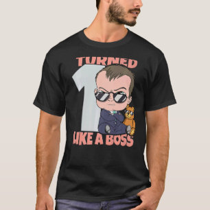 Baby 1:a födelsedagstjejen 1 år som ett Chef-barn T Shirt