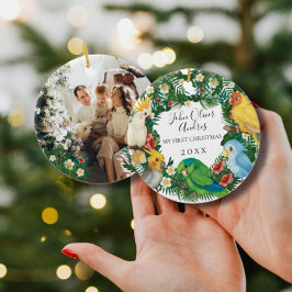 Baby 1:a första julen - Tropiska exotiska morötter Julgransprydnad Keramik