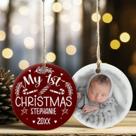 Baby 1:a juldekretet julgransprydnad keramik