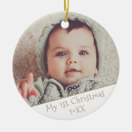Baby 1:a julen Foto Söt Personlig Julgransprydnad Keramik