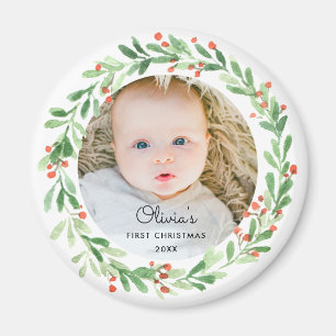 Baby 1:a julfoto magnet