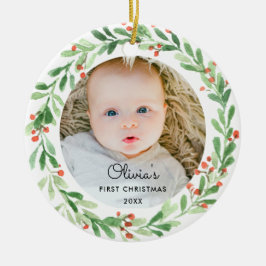 Baby 1:a julfoto Ornament