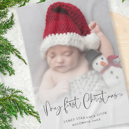 Baby 1:a julfotoutskriften Namn år Kökshandduk