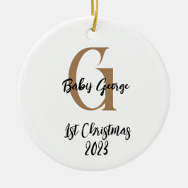 Baby 1:a Julgran, ornament unisex monogram