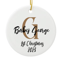 Baby 1:a Julgran, ornament unisex monogram