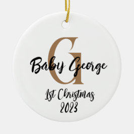 Baby 1:a Julgran, ornament unisex monogram