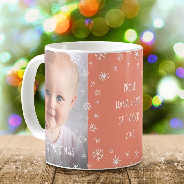 Baby 1:a julmorföräldrar 2 Fotopersiko Namn Kaffemugg (Skapare uppladdad)