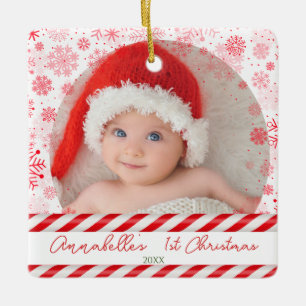 Baby 1:a jultomten Candy cane Julgransprydnad Keramik