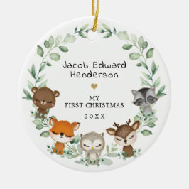 Baby 1:a jultomten Grey Animy Julgransprydnad Keramik