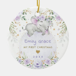 Baby 1:a jultomten Lila Elephant Julgransprydnad Keramik