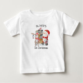 Baby 1:a jultomten och renar med Sleigh T Shirt