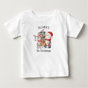 Baby 1:a jultomten och renar med Sleigh T Shirt