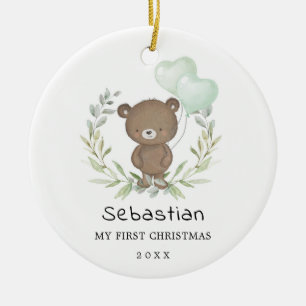Baby 1:a Nallen i julklappen Julgransprydnad Keramik