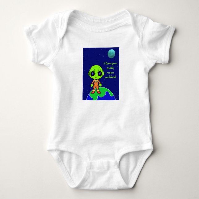 Baby 1-biet med utlänning och måne av Jo Bilder T Shirt (Framsida)