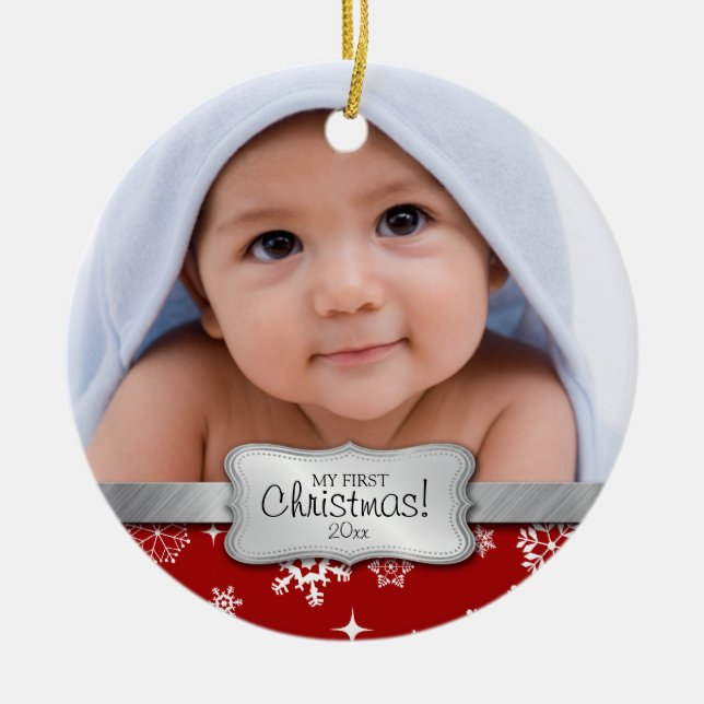 Baby 1 jul.  Lägg till ditt foto Julgransprydnad Keramik (Framsidan)
