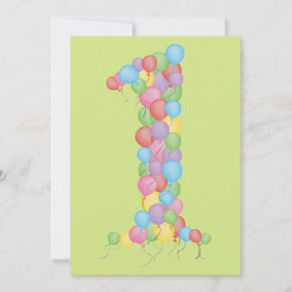 Baby 1st Birthday Party Balloons Anpassningsbar In Inbjudningar