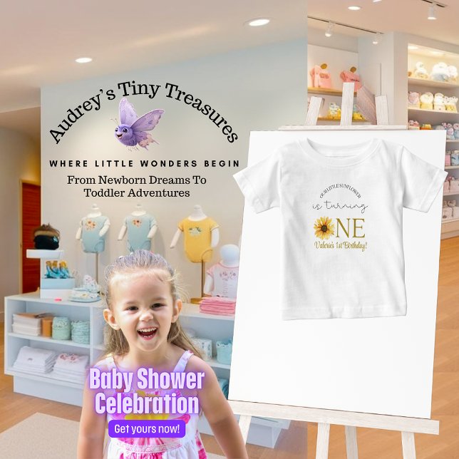 Baby 1st Birthday "Vår lilla solros" T Shirt (Skapare uppladdad)