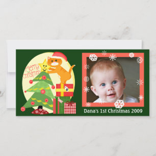 Baby 1st Cat Lover-julfotokort Julkort