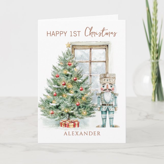 Baby 1st Christmas Nutcracker Tree Kort (Framsida)