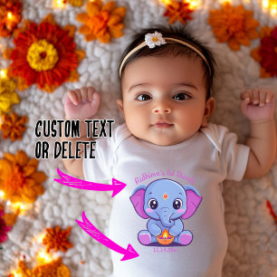Baby 1st Diwali med söt elefant T Shirt