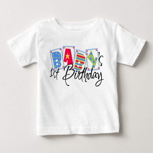 Baby 1ST. Födelsedag T-shirt (Framsida)