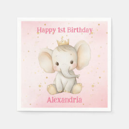 Baby 1st födelsedagspresent personlig princess ele pappersservett