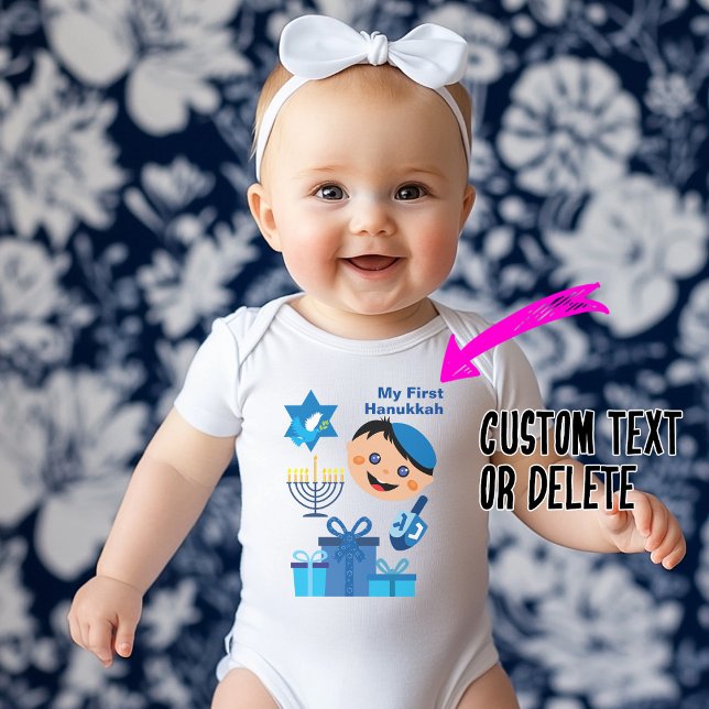 👶 Baby 1st Hanukkah - lycklig Dreidel T Shirt (ave 20% with code FALLDEALDAYS
👶🍩 Baby's 1st Hanukkah - with happy Dreidel Baby Bodysuit)