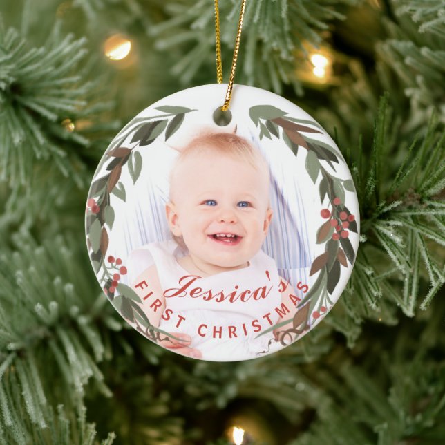 Baby 1st jul-andfoto Keepsaké Julgransprydnad Keramik (Träd)