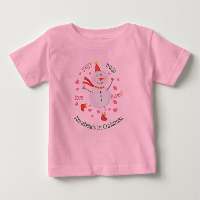 Baby 1st jul Cheery Snögubbe T Shirt (Framsida)
