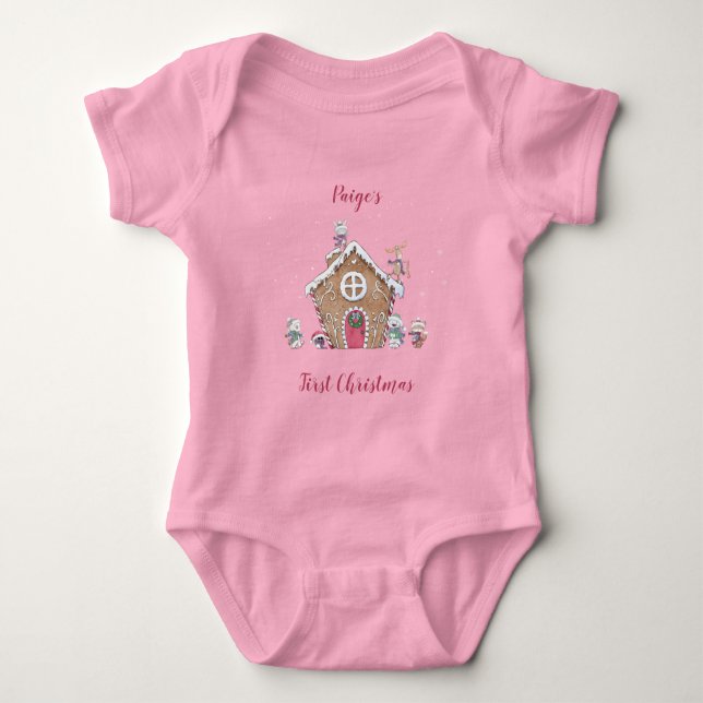 Baby 1st jul Gingerbröd House Ice Skates T Shirt (Framsida)