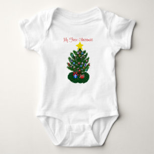 Baby 1st jul Gult Star Julgran T-shirt