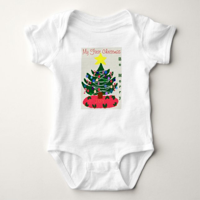 Baby 1st jul Joy Julgran T-shirt (Framsida)