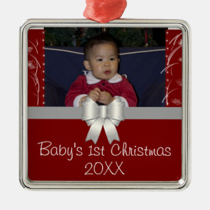 Baby 1st jul julgransprydnad metall