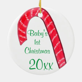 Baby 1st jul Jultomten Candy cane Julgransprydnad Keramik