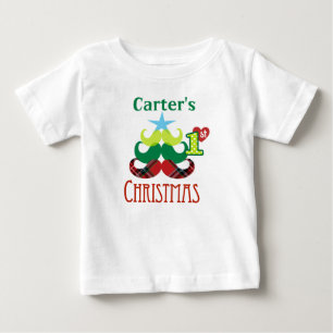 Baby 1st jul Mustache Träd Tshirt Tee
